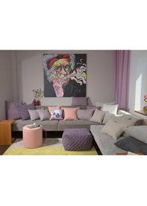 HOCK Dekokissen »Ivo« leicht gemustert , blau , H.O.C.K. , Obermaterial: 100% Polyester