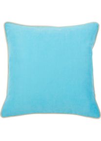 done., done. Dekokissen »Joy« unifarben, Reissverschluss, Kissenhüle ohne Füllung, 1 Stück, azur, unifarben, Polyester, 1 Stk.
