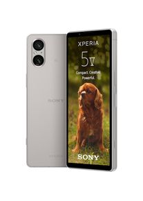 Sony , Smartphone »XPERIA 5V«, platin-silber , silberfarben , Das flache, schlanke Design mit seinem feinkörnigen Metallrahmen und der mattierten...