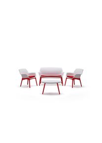 Ackerman Loungeset»GartenloungeLuxorweiss/rot« , rot
