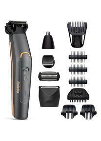 BaByliss , Multifunktionstrimmer »Graphite Multi Trimmer MT987E«, 5 Aufsätze, Langlebige Graphit-Klinge, 12-in-1 Funktionr , grau , Folienrasierer:...