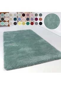 Esprit, Hochflor-Teppich &raquo;Relaxx ESP-4150&laquo; rechteckig 25 mm H&ouml;he Wohnzimmer, sehr grosse Farbauswahl, weicher dichter Hochflor, t&uuml;rkis, grau, 