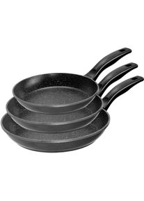 Pfannen-Set, Aluminiumguss, (Set, 3 tlg., 1x Bratpfanne Ø 22 cm, 1x Bratpfanne Ø 20 cm, 1x Schmorpfanne Ø 28 cm), Induktion , grau , Stoneline