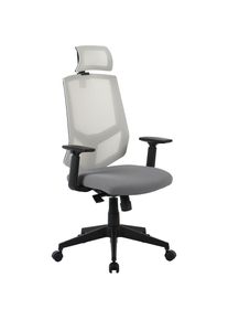 Inosign Chefsessel »Netti, Schreibtischstuhl, hochwertige ergonomische Ausstattung«, Netzstoff, Kopfstütze, Armlehnen & Rückenlehne verstellbar , grau ,...