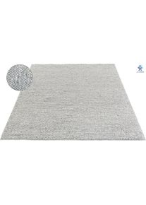 Wollteppich »Wolly, Wolle« rechteckig 14 mm Höhe handgewebt, Handweb Teppiche, Wohnzimmer, Schlafzimmer, Esszimmer , grau , my home , Obermaterial:...