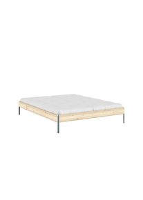 Karup Design Bettgestell »CORE BED Bodenbett, Holzrahmen, Futonbett, Jugendbett, Holzbett«, Massivholzbett mit Lattenrost, Kiefer massiv, Doppelbett ohne...