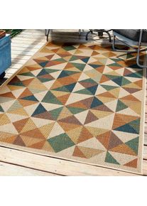 Teppich »Sedona Dreieck« rechteckig 6 mm Höhe Flachgewebe, modernes Design, In- und Outdoor geeignet , bunt , ANDIAMO , Obermaterial: 100%...