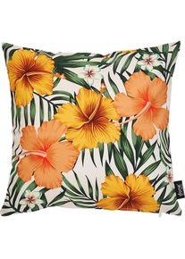 done., done. Dekokissen &raquo;Panama Print Rose Mallow&laquo; Beidseitig bedruckte Kissenh&uuml;le ohne F&uuml;llung, 1 St&uuml;ck, bunt, bedruckt, Baumwolle, 1 Stk.