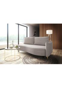 exxpo Loungesofa »Ortis mit toller Kontrastnaht, Solitärmöbel, bequem, schmale Armlehne«, Schlafsofa mit Bettfunktion und Bettkasten, komfortabler...