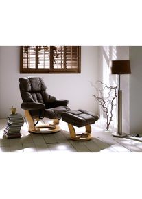 Relaxsessel »Calgary«, Fernsehsessel 360°drehbar inkl. Hocker mit Lederbezug , braun , MCA furniture