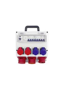 Ackerman Stromverteiler &raquo;STEFFEN CEE16/5 16 A IP55 FI&laquo;, grau, Kunststoff, Stabiles, schlagfestes Kunststoffgeh&auml;use mit Tragegriff