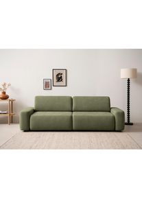 Inosign 3-Sitzer »TORGE (257cm), Sofa,Schlafsofa in Cord, Samtvelours, Struktur fein«, rundes Design, Schlaffunktion u. Bettkasten, Liegefläche: 135/200 cm...