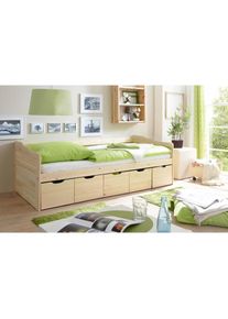 Funktionsbett »Maria«, mit 5 Schubkästen, wahlweise mit Matratze , beige , Ticaa