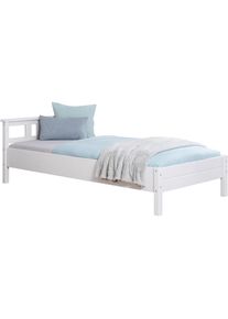 Ticaa, Futonbett &raquo;Merci&laquo; Einzelbett, aus Kiefer Massivholz, inkl. Rollrost, kiefer massiv wei&szlig; gewachst