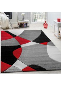 Teppich »Diamond 664« rechteckig 18 mm Höhe 3D-Design, Kurzflor, 3D-Design, modernes geometrisches Muster , rot , Paco Home , Obermaterial: 100%...