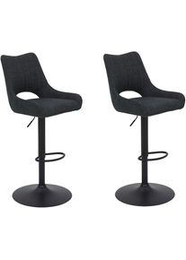 Hela, Hela Barhocker &raquo;ROCKPORT&laquo; Set, drehbar,h&ouml;henverstellbar,Gasdruckfeder,R&uuml;ckenausschnitt,Tellerfuss, anthrazit, 100% Polyester, B/H/T: 50 cm x 96 