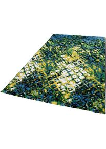 Teppich »Monia 532« rechteckig 11 mm Höhe Kurzflor, modernes Design, Rauten, Wohnzimmer , blau , Gino Falcone , Obermaterial: 100% Polypropylen