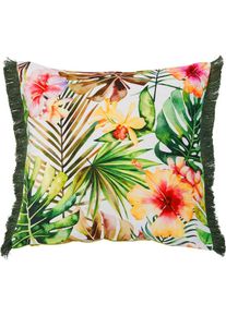Dekokissen »Fringe Jungle Flowers«, bedruckt, Reissverschluss, Kissenhüle ohne Füllung, 1 Stück , bunt , done.