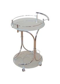 Home Affaire, Home Affaire K&uuml;chenwagen, chromfarben, milchglas, B/H/T: 50 cm x 75 cm x 45 cm