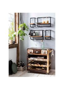 Sit, Sit K&uuml;chenwagen &raquo;Fridge&laquo; aus recyceltem Altholz, Shabby Chic, Vintage, braun, bunt, B/H/T: 78 cm x 85 cm x 48 cm