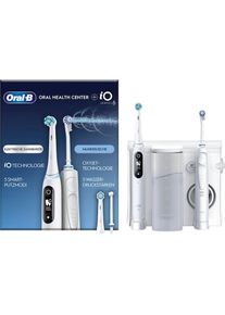 Oral-B , Munddusche »Oral Health Center«, mit iO Series 6 elektrische Zahnbürste , weiss , Kombiniert den runden Bürstenkopf von Oral-B mit sanften...