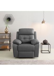 Relaxsessel »Lannilis mit Liegefunktion, Fernsehsessel«, mit manueller und elektrischer Relaxfunktion, grau , grau , Home Affaire