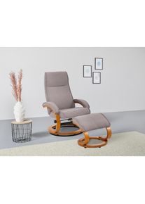 Home Affaire Relaxsessel »Paris, TV-Sessel mit Hocker und manueller Liegefunktion«, (Set, 2 St., bestehend aus Sessel und Hocker), Dreh- und Kippfunktion , grau...