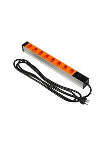 FURBER , Steckdosenleiste »8«, 8-fach, (Kabellänge 3 m) , orange , 8 Steckdosen vom Typ T13
