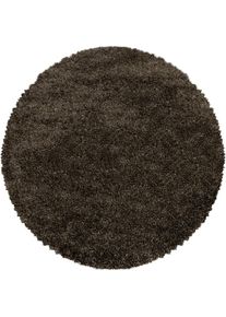 Hochflor-Teppich »FLUFFY 3500« rund 50 mm Höhe Langflor, Shaggy, uni, robust, auch rechteckig erhältlich, Wohnzimmer , braun , Ayyildiz Teppiche ,...
