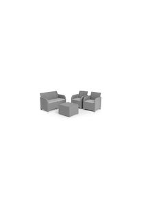 Loungeset »2 Sessel + 1 Sofa, inkl. Kissen, Graphite« , grau , Allibert