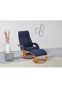 Home Affaire Relaxsessel »Paris, TV-Sessel mit Hocker und manueller Liegefunktion«, (Set, 2 St., bestehend aus Sessel und Hocker), Dreh- und Kippfunktion , blau...