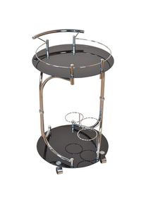 Home Affaire, Home Affaire K&uuml;chenwagen, chromfarben, schwarzglas, B/H/T: 50 cm x 75 cm x 45 cm