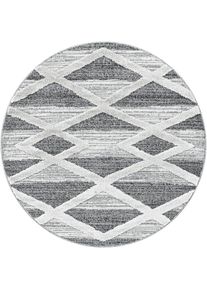 Teppich »PISA 4709« rund 20 mm Höhe auch rechteckig, Hoch Tief Struktur, Wohnzimmer, Schlafzimmer , grau , Ayyildiz Teppiche , Obermaterial: 100%...