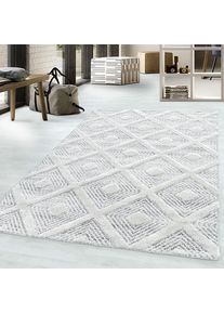 Teppich »PISA 4707«, rechteckig, 20 mm Höhe, Läufer, rund, Hoch Tief Struktur, Wohnzimmer,Schlafzimmer , grau , Ayyildiz Teppiche