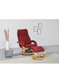Home Affaire Relaxsessel »Paris, TV-Sessel mit Hocker und manueller Liegefunktion«, (Set, 2 St., bestehend aus Sessel und Hocker), Dreh- und Kippfunktion , rot...