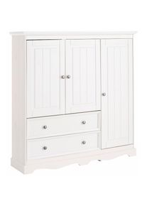 Kleiderschrank »Melissa, Kinderkleiderschrank« Wäscheschrank,aus massivem Kiefer, mit Sockelleiste, Breite 138 cm , weiss , Home Affaire