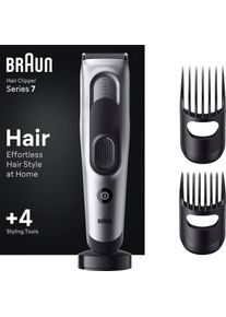 Braun , Haarschneider »Haarschneider HC7390«, 2 Aufsätze, 17 Längeneinstellungen, Abwaschbar , grau , Weitere Zusätze: In der Verpackung dieses...