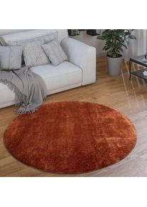 Teppich »Cadiz 630« rund 14 mm Höhe Kurzflor, Uni-Farben, besonders weich, waschbar, Wohnzimmer , rosegold , Paco Home , Obermaterial: 100% Polyester