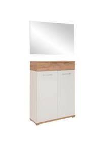 Germania , Garderoben-Set »GW-Topix«, (Set, 2 St.), Türen mit Soft-Close-Funktion , weiss , Schuhschrank, Spiegel