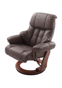 Relaxsessel »Calgary«, Fernsehsessel 360°drehbar inkl. Hocker mit Lederbezug , braun , MCA furniture
