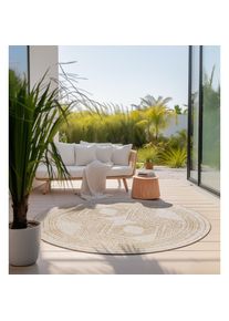 Teppich »Merge Wendeteppich«, rund, 5 mm Höhe, Flachgewebe, In-& Outdoor, Modern, beidseitig, Balkon, Wohnzimmer , gelb , ELLE DECORATION