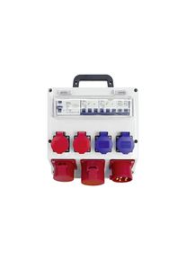 Ackerman Stromverteiler &raquo;STEFFEN CEE32/5 32 A IP55 FI&laquo;, grau, Kunststoff, Stabiles, schlagfestes Kunststoffgeh&auml;use mit Tragegriff