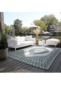 Teppich »Meekly Wendeteppich« rechteckig 5 mm Höhe Flachgewebe, In-& Outdoor, Modern, beidseitig, Balkon, Wohnzimmer , grün , ELLE DECORATION ,...