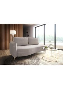 exxpo Loungesofa »Ortis mit toller Kontrastnaht, Solitärmöbel, bequem, schmale Armlehne«, Schlafsofa mit Bettfunktion und Bettkasten, komfortabler...