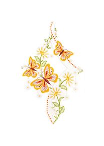 Fensterbild »Fensterbild "Schmetterlinge" orange« , bunt , W. Reuter & Sohn - Plauener Spitze