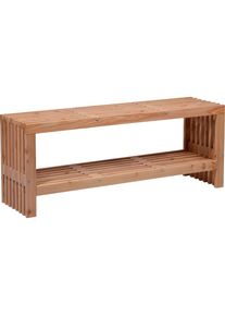 Dobar , Gartenbank »"Freja" mit Kaminholzfach«, moderne Sitzbank mit Stauraum, Abmessungen ca.: 115 x 33 x 45 cm , beige