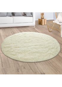 Hochflor-Teppich »Silky 591« rund 37 mm Höhe Uni Farben, besonders weich und kuschelig , gelb , Paco Home , Obermaterial: 100% Polyester