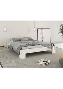 Futonbett »"ZEN " zertifiziertes Massivholz (Kiefer)«, Massivholzbett, zeitlos elegant , weiss , Home Affaire