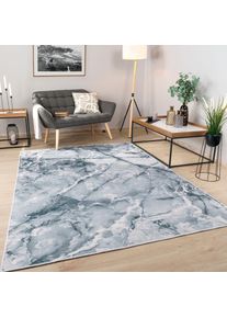 Teppich »Marble 247« rechteckig 6 mm Höhe Kurzflor, modernes Marmor Design, Wohnzimmer, Schlafzimmer , grau , Paco Home , Obermaterial: 100% Polyester