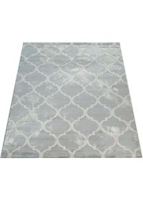 Teppich »Victory 605« rechteckig 15 mm Höhe Kurzflor im Vintage-Design, Wohnzimmer , grau , Paco Home , Obermaterial: 100% Polypropylen